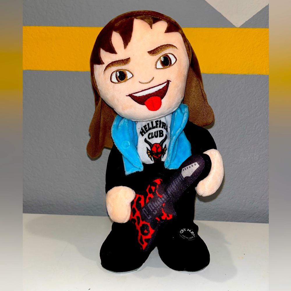 Netflix Stranger Things Eddie Munson Animated Plush Guitar Rocker Hellfire Club